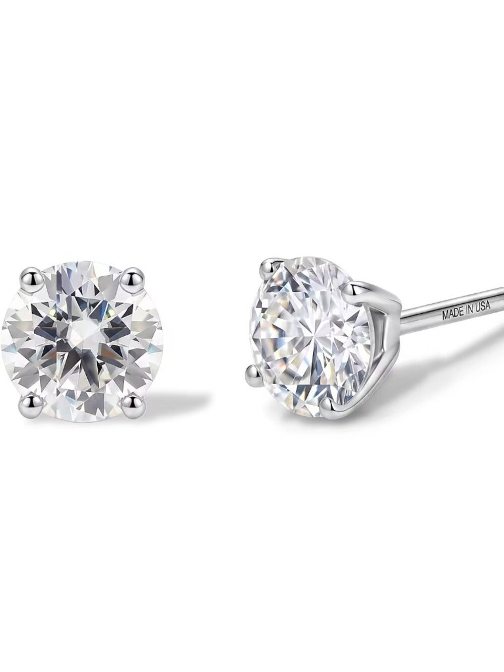 D'Joy Moissanite 2.00 ctw Stud Earrings in Platinum Over Sterling Silver - NEW